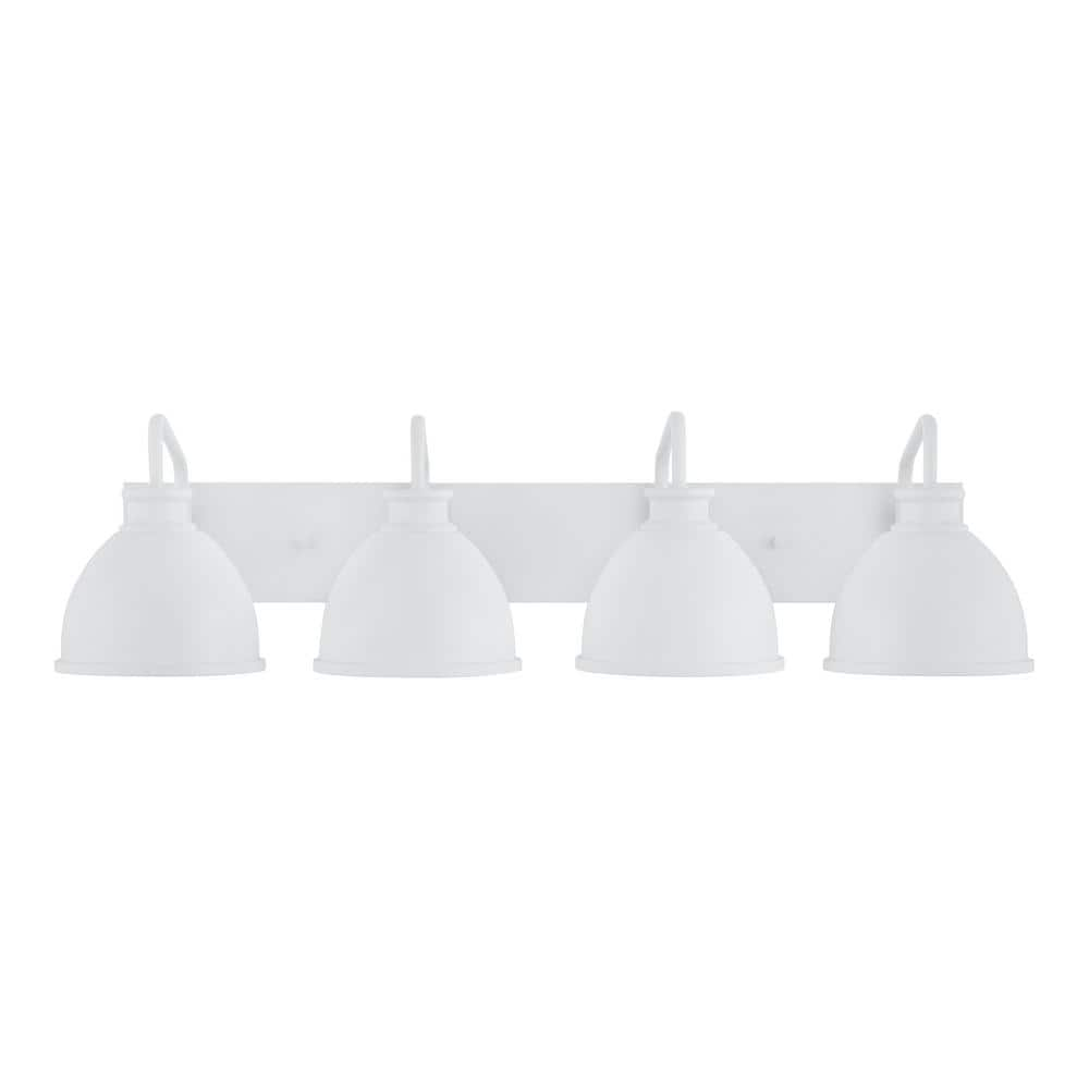 Hampton Bay Tallulah 30 in 4-Light White Bathroom Vanity Light