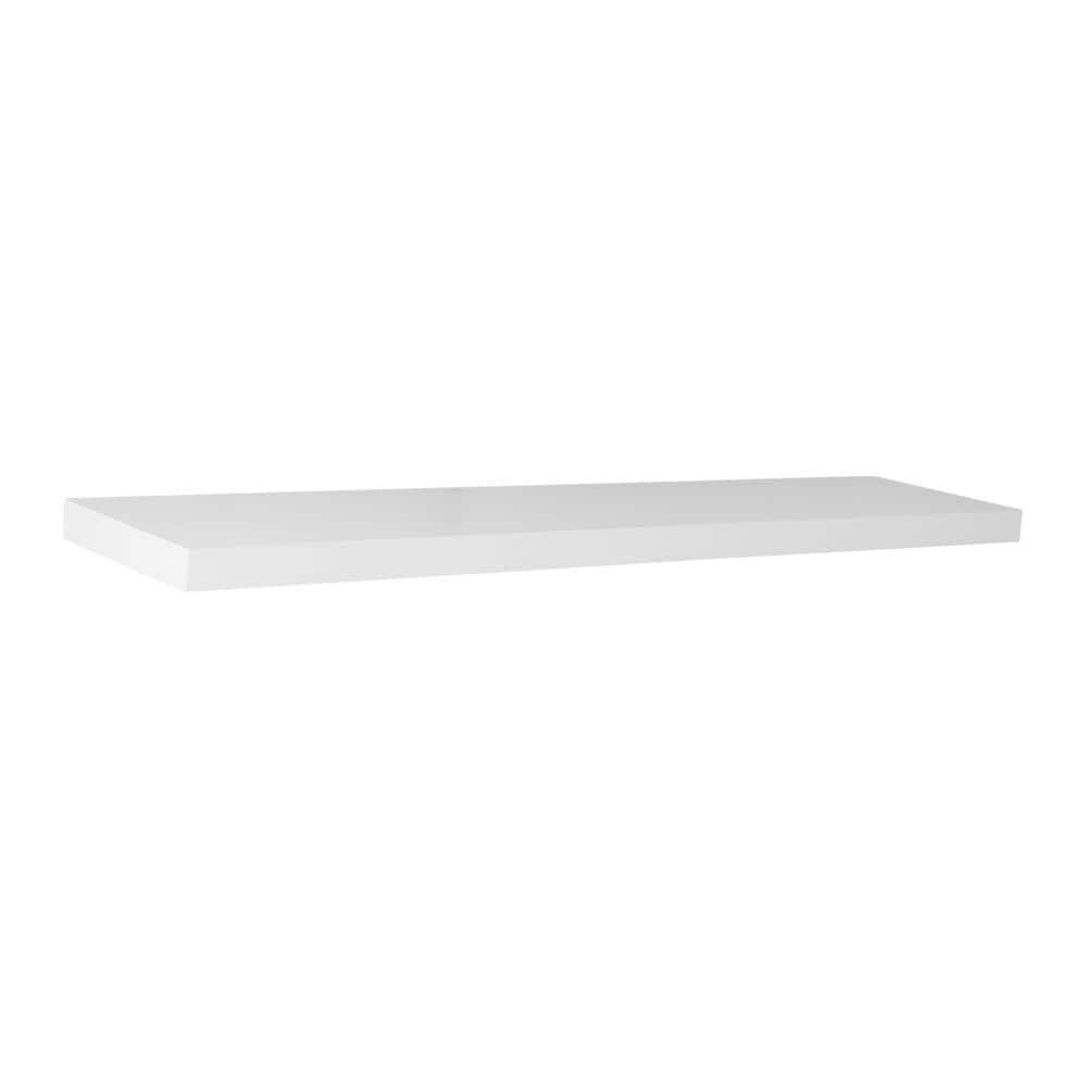 36 in. L x 7.75 in. W Slim Floating White Shelf