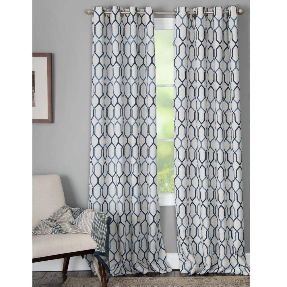 Closeout! Miller Curtains Alain 50" x 95" Geo-Print Energy-Efficient Window Panel