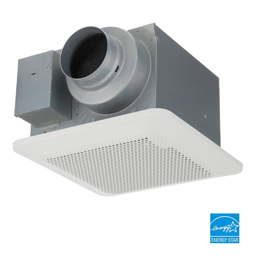 Panasonic Whisper Choice Auto DC Pick-A-Flow 80/110 CFM Ceiling Bathroom Exhaust Fan with Humidity Sense and Flex-Z Fast Bracket, White