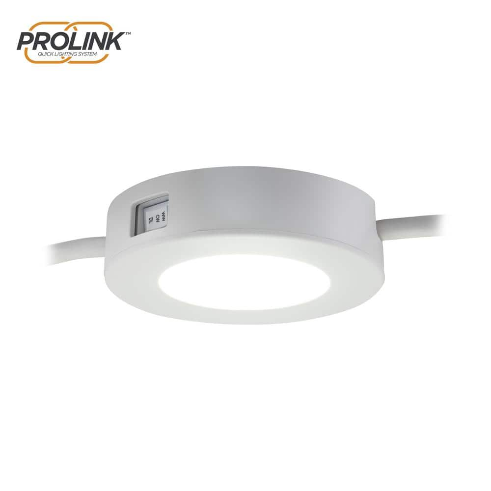 ULTRA PROGRADE ProLink Plug-in LED Under Cabinet Puck Light  Add-on  White